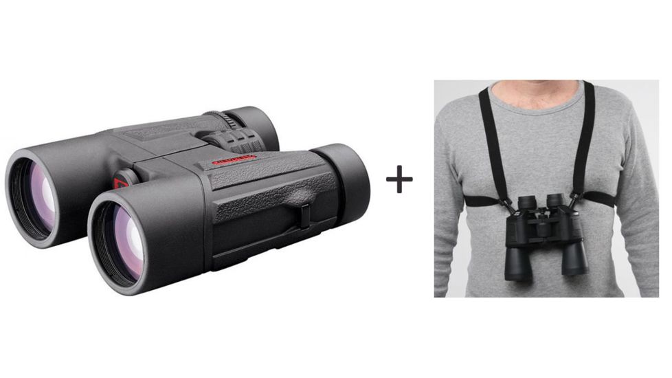 Redfield 10x42mm Rebel Roof Prism Binoculars w/ Bulldog Cases Black Adjustable/Stretching Binocular Harness