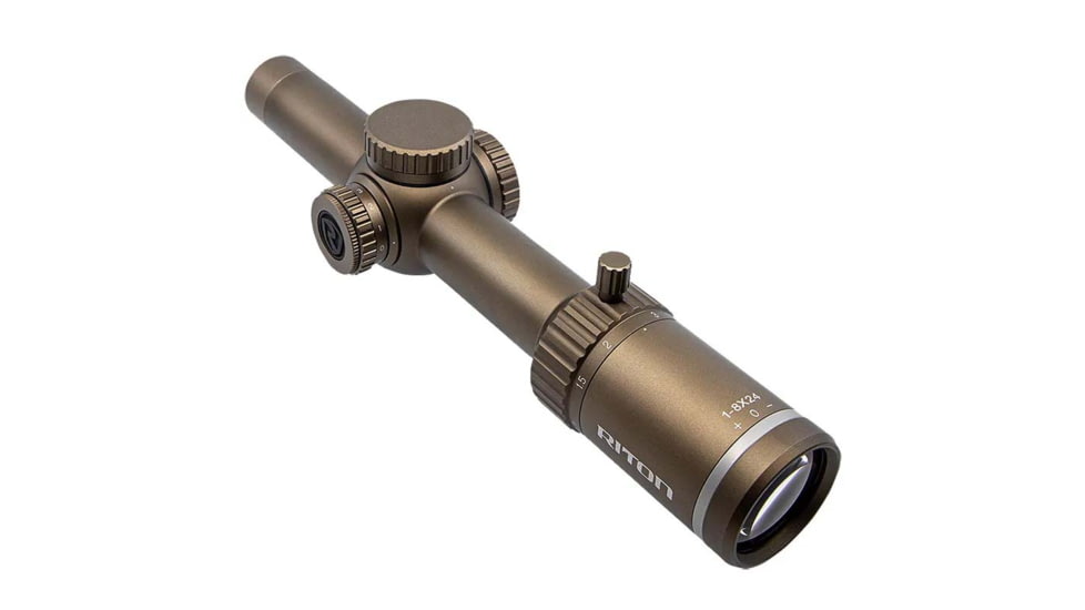 Riton Optics 3 Tactix 1-8x 24mm Riflescope, 30mm Tube, Second Focal Plane, OT Illuminated Reticle, Flat Dark Earth, 3T18ASIFDE23