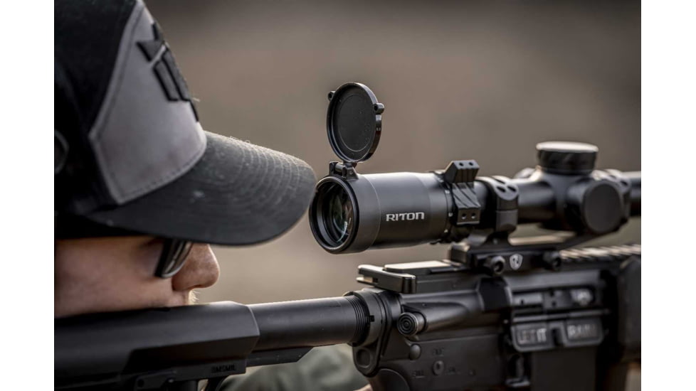 Riton Optics 5 Tactix 1-10x24mm Rifle Scope, 30mm Tube, First Focal Plane, 3OT, Mil Red, Black, 5T110LFI23