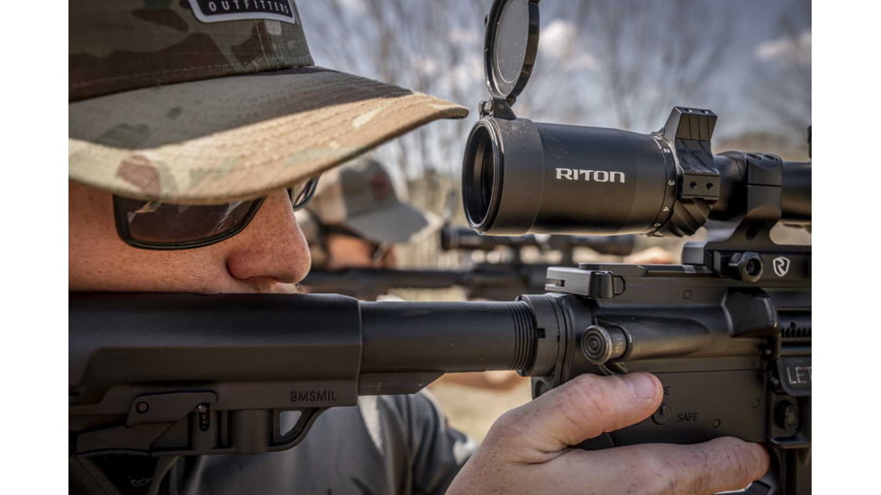 Riton Optics 5 Tactix 1-10x24mm Rifle Scope, 30mm Tube, First Focal Plane, 3OT, Mil Red, Black, 5T110LFI23