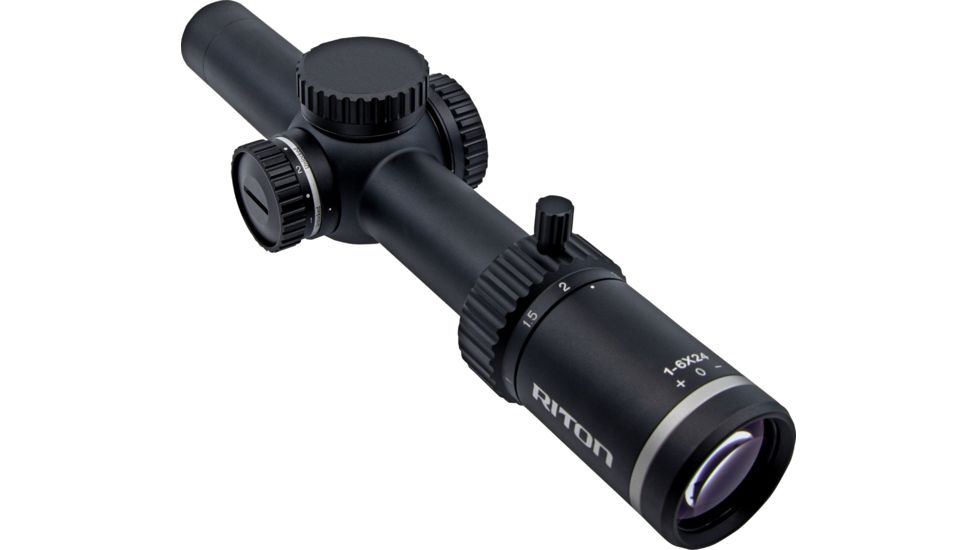 Riton Optics X5 Tactix Rifle Scope, 1-6x24mm, 30mm Tube, First Focal Plane, TF-1 Reticle, Anodized, Black, Red, 5T16AFI