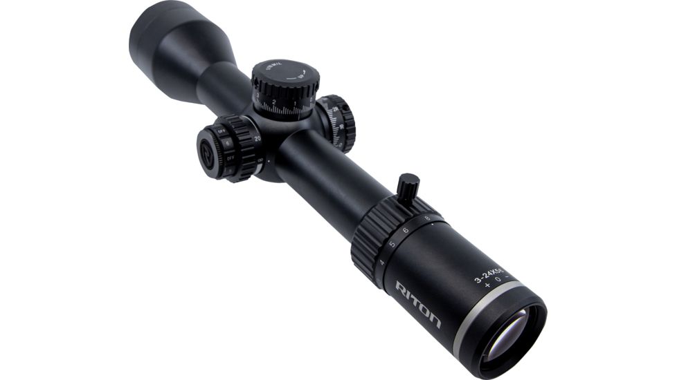 Riton Optics X7 Conquer Rifle Scope, 3-24x56mm, 34mm Tube, First Focal Plane, ODEN Reticle, Anodized, Black, Red, 7C324LFI