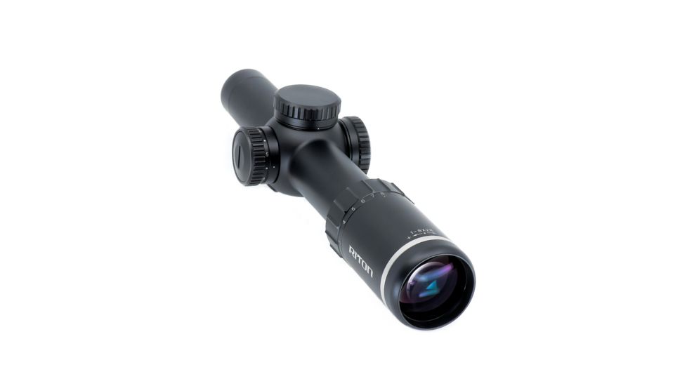 Riton Optics X7 Primal Rifle Scope, 1-8x28mm, 34mm Tube, Second Focal Plane, RG4 Reticle, Anodized, Black, Red, 7P18ASI