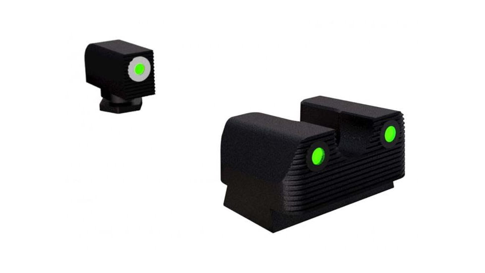 Rival Arms Tritium Night Sights Tritium Green with White Outline, Black, RA-RA2B231S