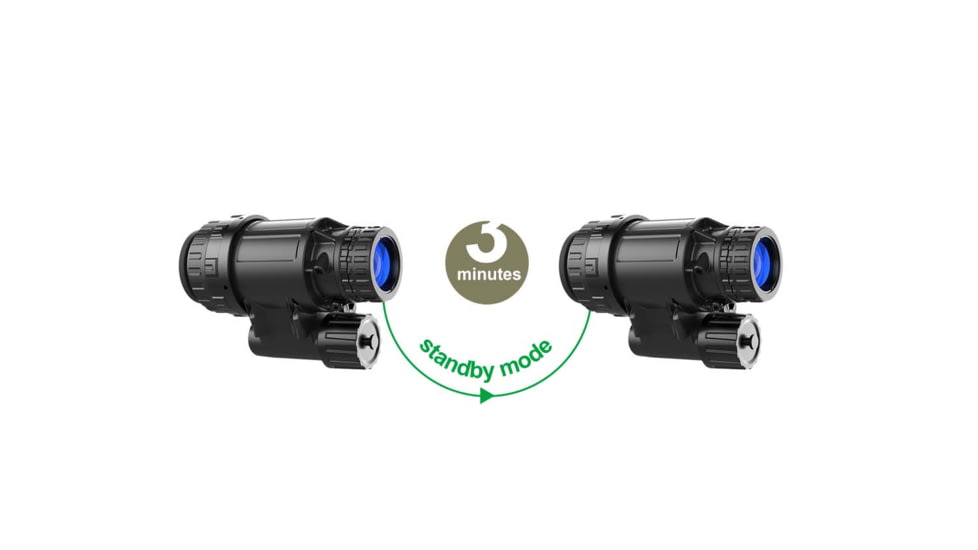 RIX RNV-14 1x25mm Night Vision Monocula rwith White Tubes 1800 FOM, Black, Small, RNV14W18