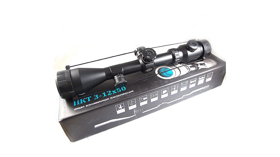 ROS Optics CTS 3-12x50mm Multipurpose Collimator Rifle Scope w/ Illuminated Reticle, Black, GSCTS31250