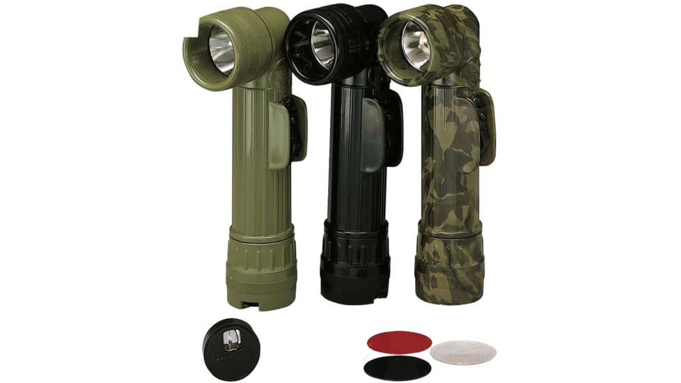 Rothco Genuine G.I. 2x D Anglehead Flashlight, Black, 689