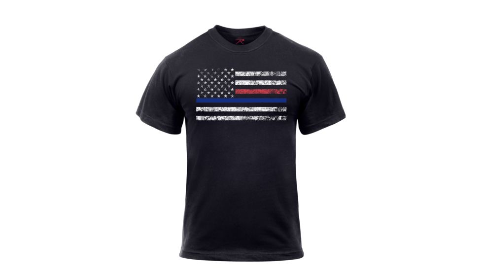 Rothco Thin Blue Line &amp; Thin Red Line T-shirt, Small, 61660-S