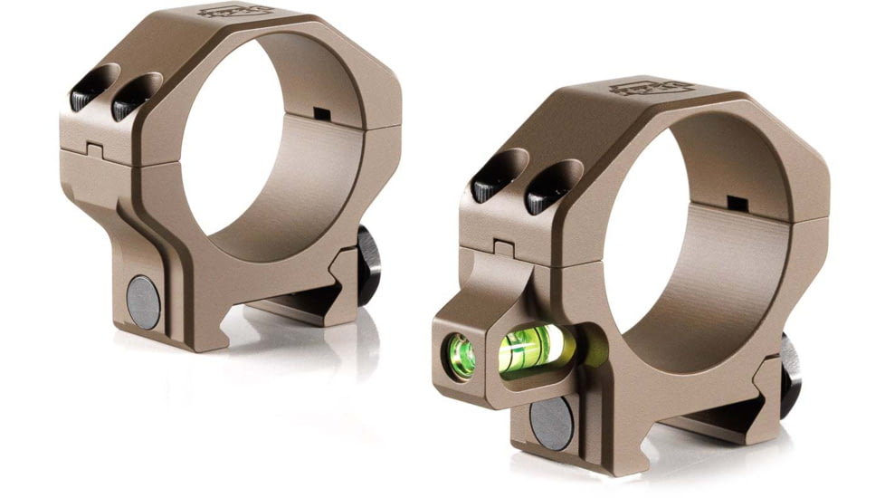 Ruff's Precision Manufacturing 30mm Riflescope Rings w/Co-Linear Bubble Level, Low - 0.885in, Set of 2, Flat Dark Earth, CLR-30885-FDE