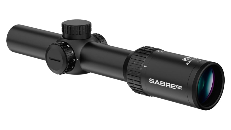 Sabre 1-4x24, 30mm Tube Rifle Scope, Second Focal Plane,  4 Dot Reticle, Matte Black, sad1424