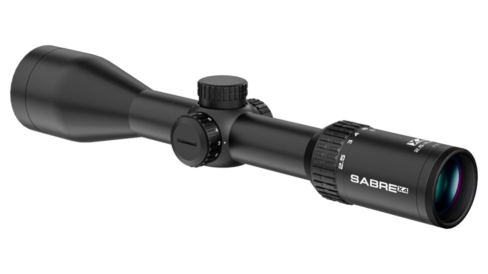 Sabre 2.5-10x50, 30mm Rifle Scope, Second Focal Plane, 4 Dot Reticle, Matte Black, sad251050