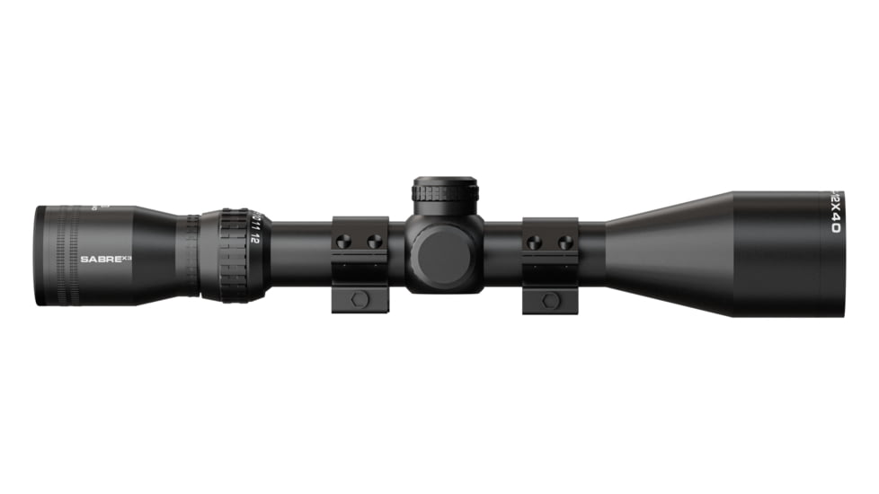 Sabre 4-12x40, 1 in Tube Rifle Scope, Second Focal Plane, HMD Half Mil Dot Reticle, Matte Black, sam41240