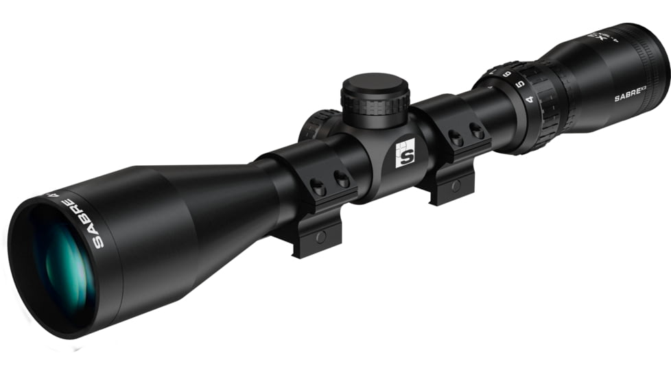 Sabre 4-12x40, 1 in Tube Rifle Scope, Second Focal Plane, HMD Half Mil Dot Reticle, Matte Black, sam41240