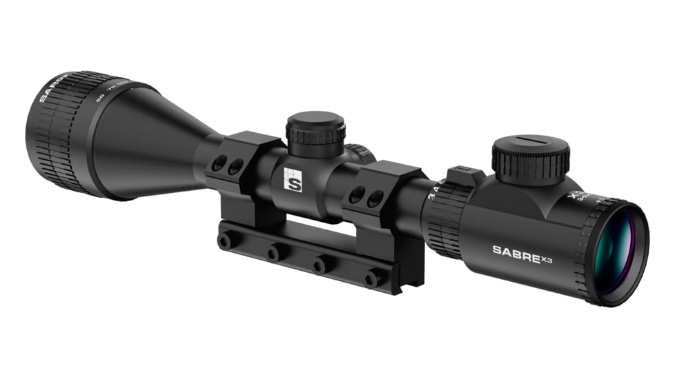 Sabre Illumination 3-9x42, 1 in Tube Rifle Scope, Second Focal Plane, HMD Half Mil Dot Reticle, Matte Black, saai3942