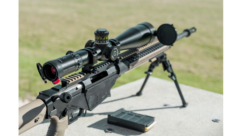 Schmidt &amp; Bender 5-25x56 Police Marksman II LP 34mm Rifle Scope w/P4F Reticle, DBL Turn MOA 677/LPP4FMOA