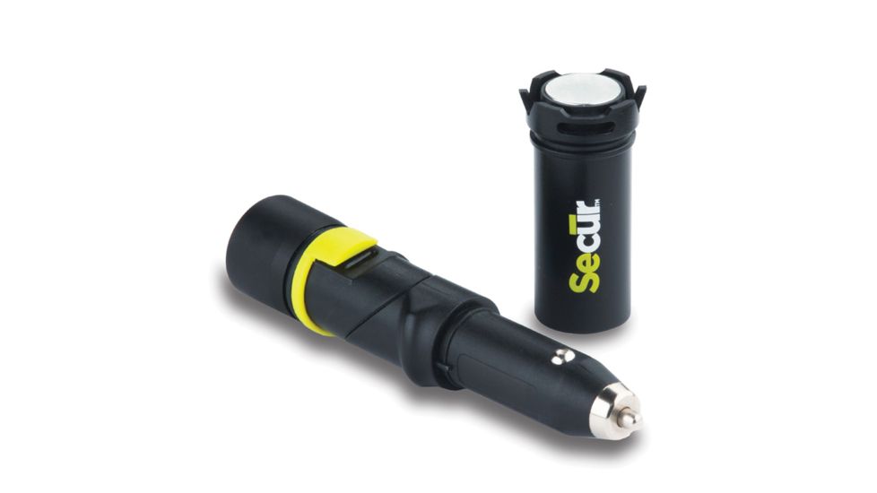 Secur 4-in-1 Car Charger,1400 mAh Power Bank,LED Flashlight,Red Flash Light,Yellow/Green/Black SP-4002