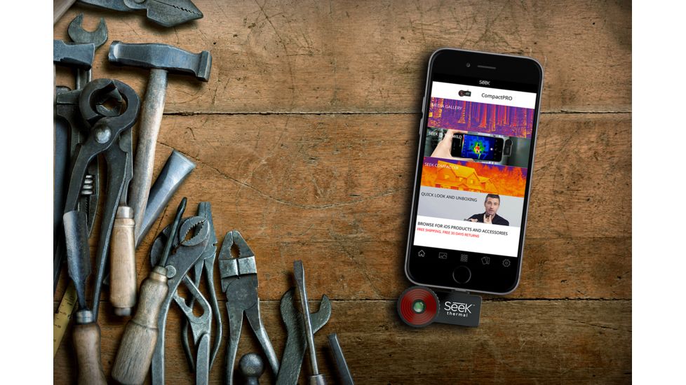 Seek Thermal CompactPRO Imaging Camera For iOS, Black, 1 x 1.75 x 1 inches, LQ-AAAX