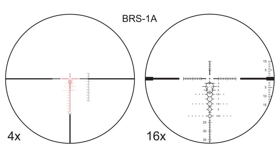 Shepherd Scopes BRS 4-16x44 Rifle Scope, 30mm, BRS-1A Reticle, Matte Black BRS0005