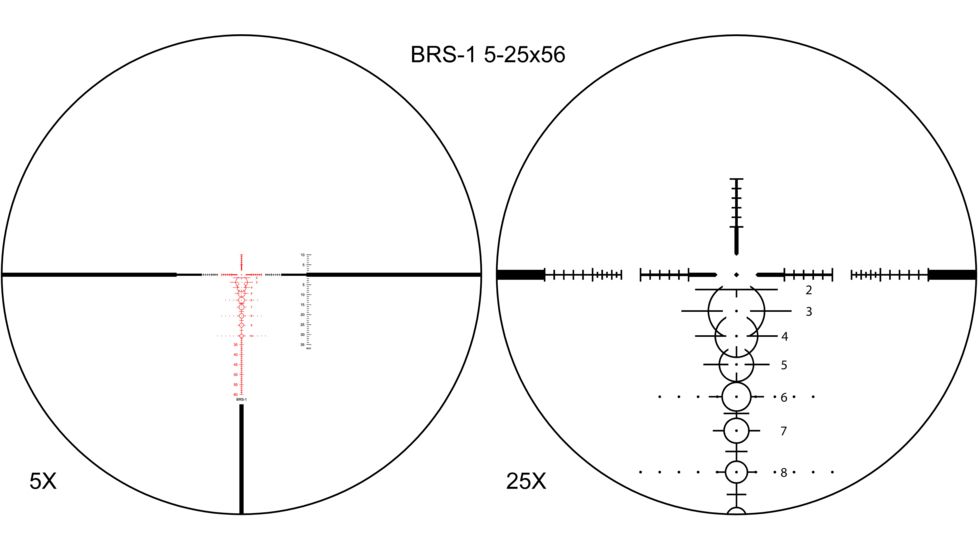 Shepherd Scopes BRS 5-25x56 Rifle Scope, 34mm, BRS-1 Illuminated Reticle, Matte Black, BRS0011