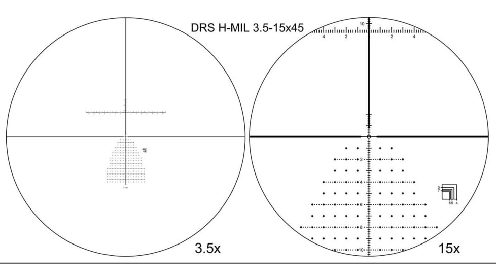 Shepherd Scopes H-Series DRS 3.5-15x45 Rifle Scope, 30mm Tube, Dual Focal Plane, HMIL Reticle, Matte, Black, 4080DRS.HMIL