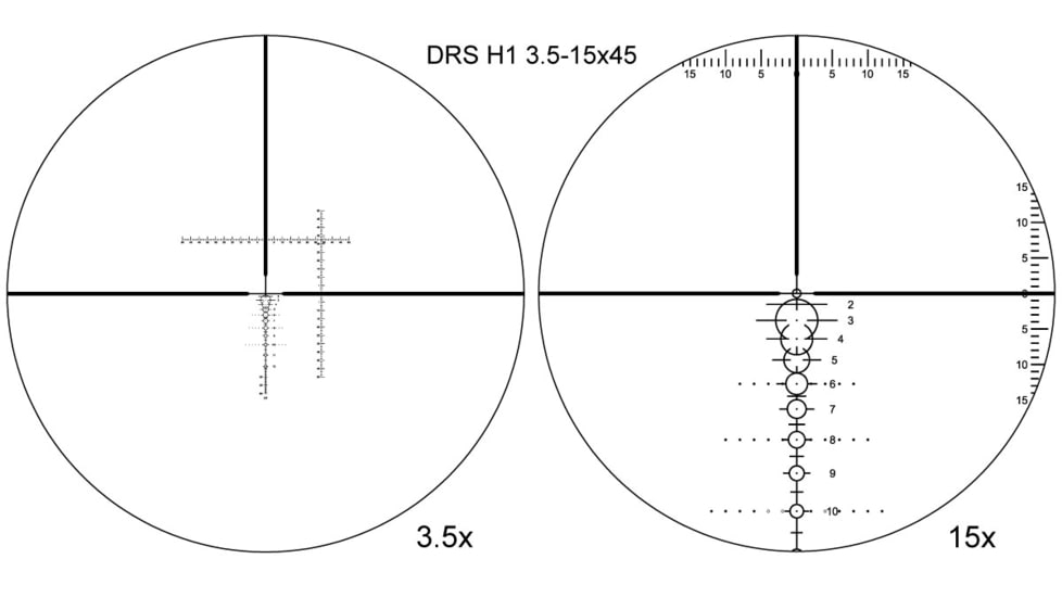 Shepherd Scopes Shepherd H-Series DRS 3.5-15x45mm Rifle Scope, 30mm Tube, Dual Focal Plane, DRS-H1 Reticle, Matte Black Anodized, 4080DRS.H1