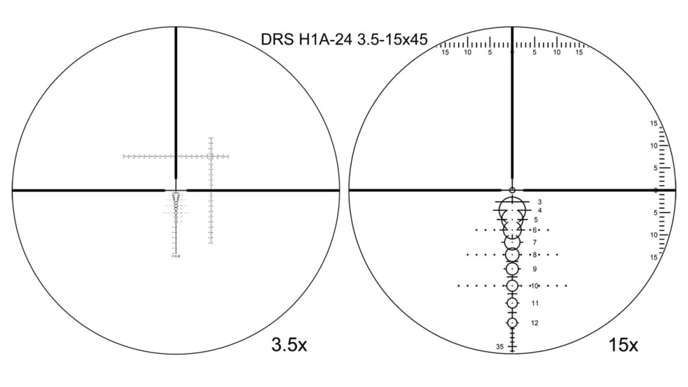 Shepherd Scopes Shepherd H-Series DRS 3.5-15x45mm Rifle Scope, 30mm Tube, Dual Focal Plane, DRS-H1A-24 Reticle, Matte Black Anodized, 4080DRS.H1A24