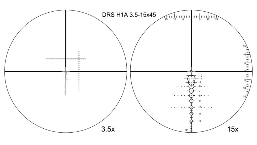 Shepherd Scopes Shepherd H-Series DRS 3.5-15x45mm Rifle Scope, 30mm Tube, Dual Focal Plane, DRS-H1A Reticle, Matte Black Anodized, 4080DRS.H1A