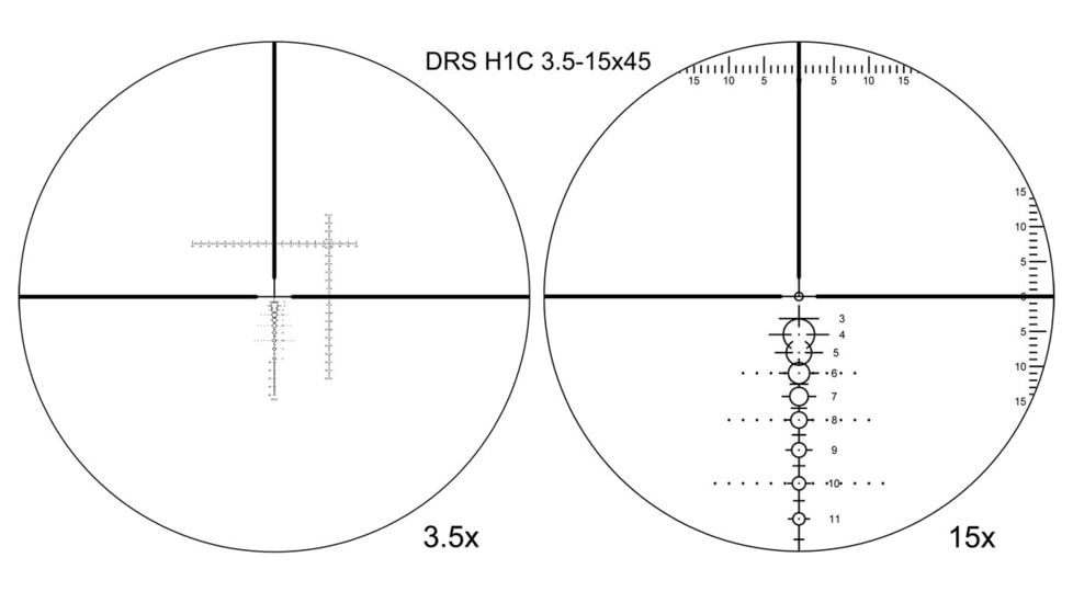 Shepherd Scopes Shepherd H-Series DRS 3.5-15x45mm Rifle Scope, 30mm Tube, Dual Focal Plane, DRS-H1C Reticle, Matte Black Anodized, 4080DRS.H1C