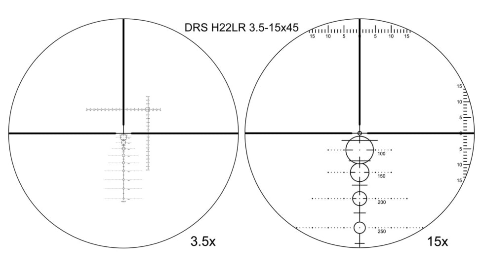 Shepherd Scopes Shepherd H-Series DRS 3.5-15x45mm Rifle Scope, 30mm Tube, Dual Focal Plane, DRS-H22LR Reticle, Matte Black Anodized, 4080DRS.H22LR