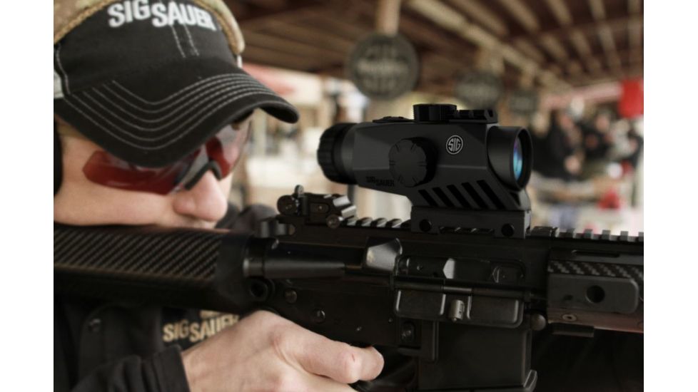 Sig Sauer Bravo3 .300 Blackout 3x30 Battle Sig Sauerht w/Illuminated Horseshoe Dot Glass Reticle, Graphite SOB33002