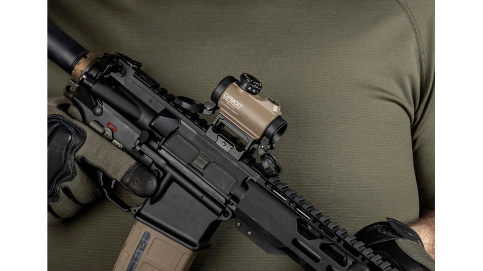 SIG SAUER OPMOD Exclusive Romeo-MSR 1x20 Red Dot Sight, 2 MOA Green Dot, FDE, SOR72022, EDEMO1