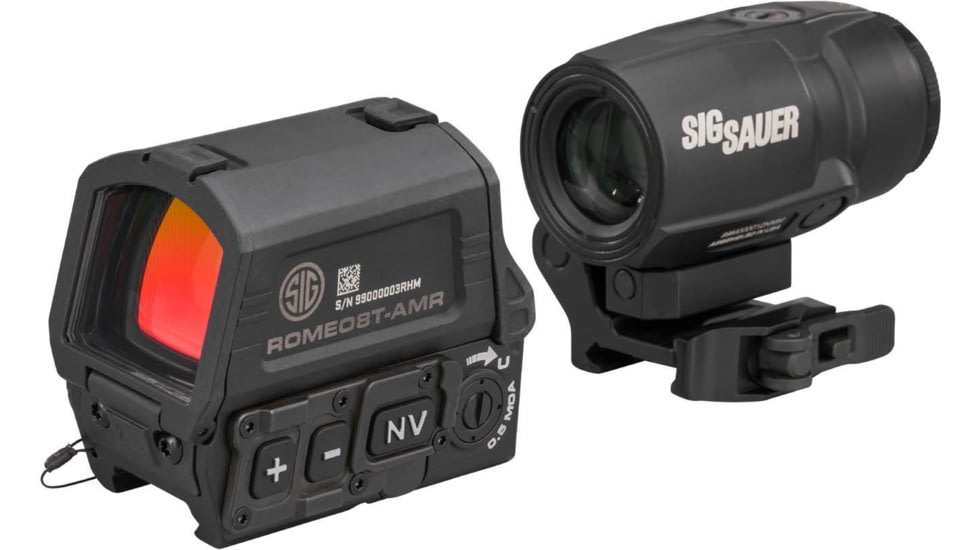 SIG SAUER Romeo 8T-AMR Red Dot Sight Combo Kit, 1x40mm/3x22mm, QBCD 2.0 Reticle, Black, SORJ8T101