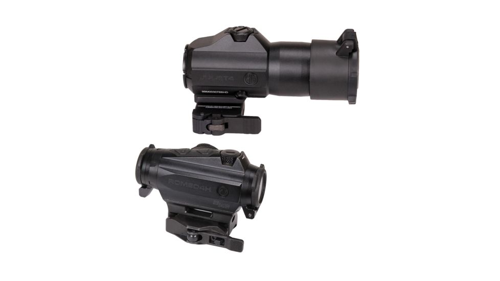 SIG SAUER Romeo4H Red Dot Sight, Ballistic Circle Dot, Qr Mount, Juliet4 4x Magnifier, Black, Medium, SORJ43111