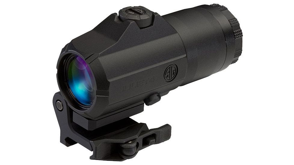 Sig Romeo 5 Red Dot Sight, 2 MOA Red Dot, M1913, Black, Juliet3 3x Magnifier, Black, Medium, SORJ53101