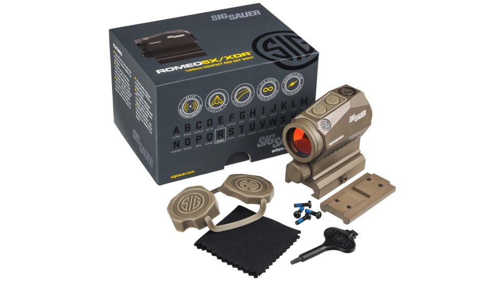 SIG SAUER OPMOD Romeo5 X 1x20mm Compact Red Dot Sight, 2 MOA Dot Reticle, Flat Dark Earth SOR52111