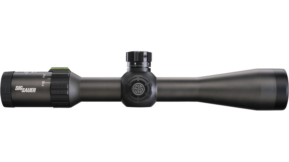 SIG SAUER Tango4 3-12x42 30mm Tube Tactical Rifle Scope w/Illuminated Glass Reticle, 0.25 MOA Adjustments, Graphite SOT43003