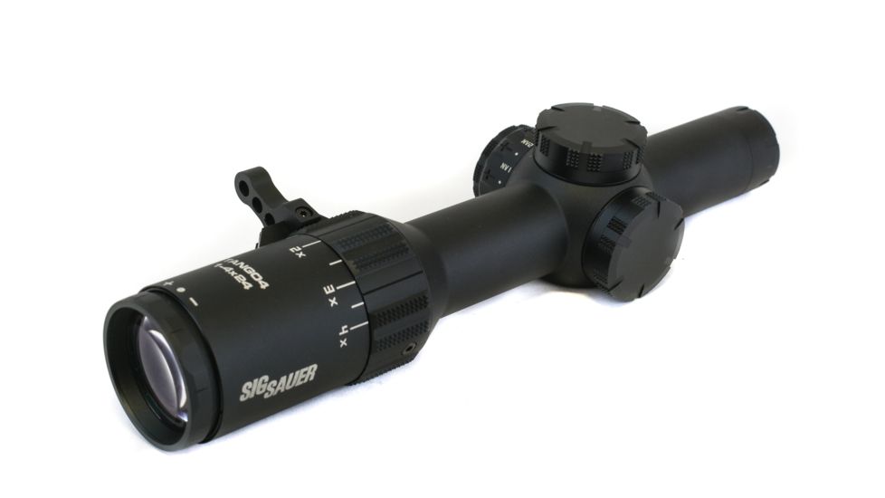 SIG SAUER Tango4 .300 Blackout 1-4x24 30mm Rifle Scope, FFP, Horseshoe Illuminated Reticle, 0.5 MOA ADJ, Black, SOT41112