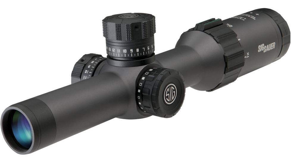 SIG SAUER Tango6 1-6x24 30mm Tube Tactical Rifle Scope w/Triplex Illuminated Fiber Dot Reticle, Graphite SOT61005