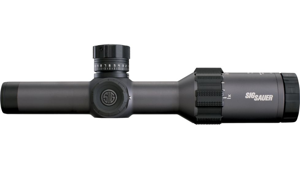 SIG SAUER Tango6 1-6x24 30mm Tube Tactical Rifle Scope w/Triplex Illuminated Fiber Dot Reticle, Graphite SOT61005