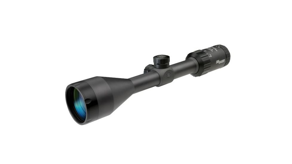 SIG SAUER Whiskey3 3-9x50mm Rifle Scope 1 inch Tube, Second Focal Plane, Black, BDC-1 Quadplex Reticle, MOA, SOW33203