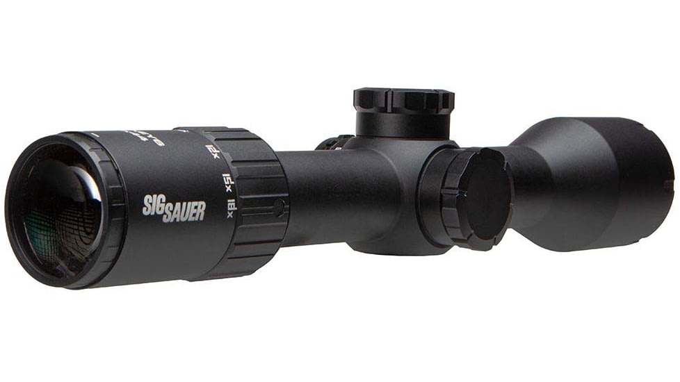 SIG SAUER Whiskey 6 3-18x44mm 30mm Tube Second Focal Plane Rifle Scope, Black, Quadplex, Locking 0.25 MOA, SOW63114