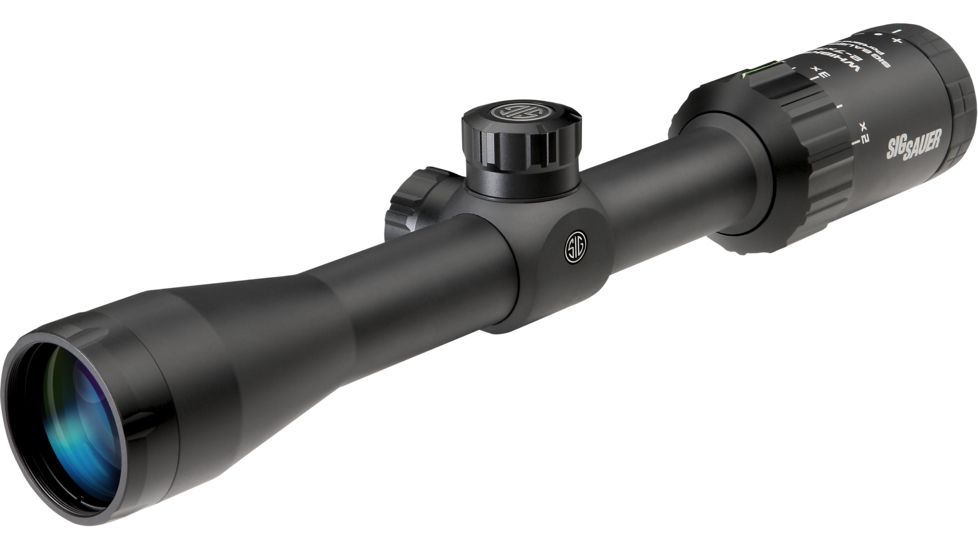 SIG SAUER Whiskey3 2-7x32mm 1in Tube Hunting Rifle Scope w/HellFire CirclePlex Reticle, Illum, Graphite SOW32004
