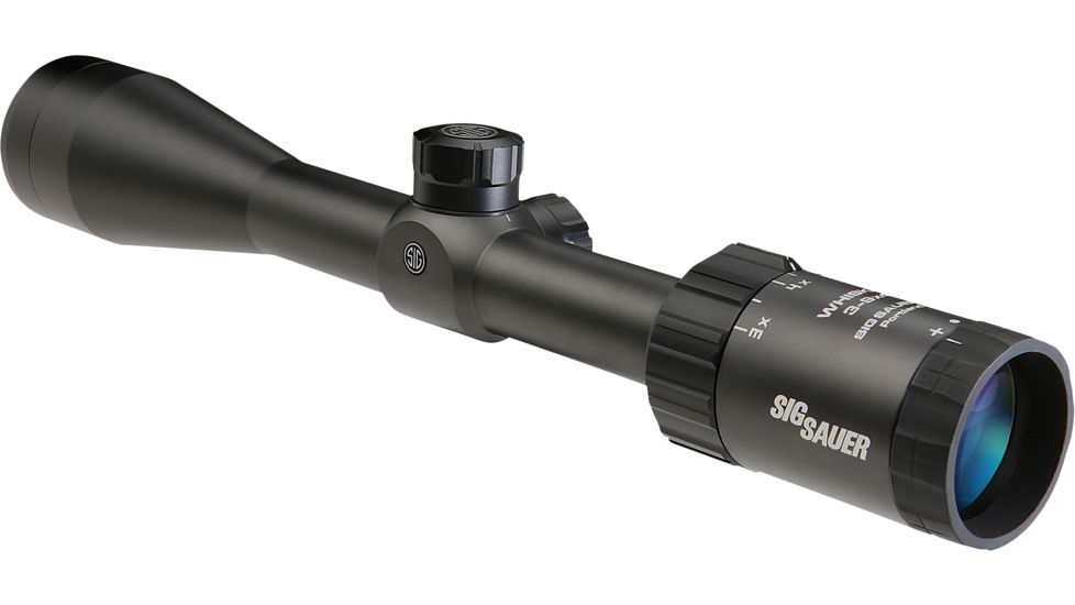 SIG SAUER Whiskey3 3-9x50mm 1in Tube Hunting Rifle Scope w/HellFire QuadPlex Reticle, Illum, Graphite SOW33009