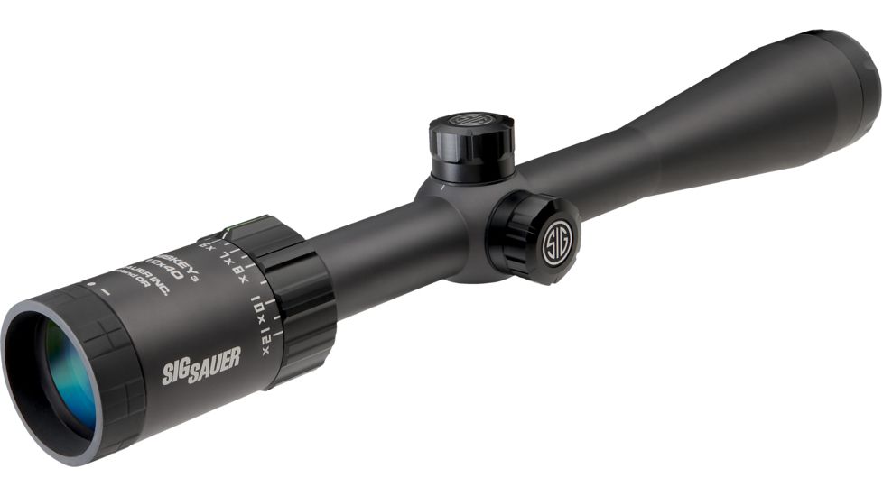SIG SAUER Whiskey3 4-12x40mm 1in Tube Hunting Rifle Scope w/HellFire TriPlex Reticle, Illum, Graphite SOW34006