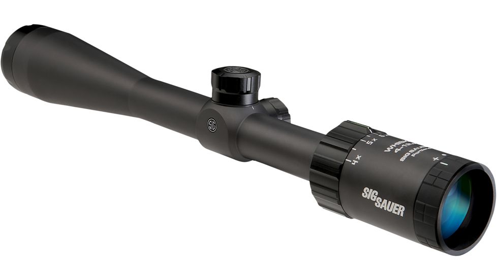 SIG SAUER Whiskey3 4-12x40mm 1in Tube Hunting Rifle Scope w/HellFire TriPlex Reticle, Illum, Graphite SOW34006