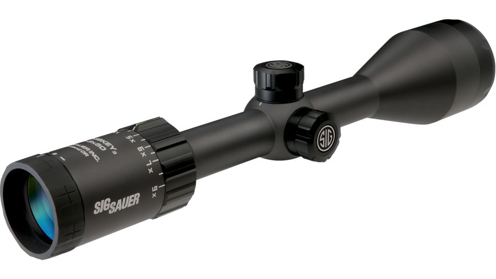 SIG SAUER Whiskey3 4-12x50 1in Tube Hunting Rifle Scope w/Standard Duplex Reticle, Graphite SOW34003