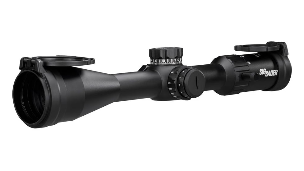 SIG SAUER WHISKEY4 6-24x50mm, 30mm Tube Rifle Scope, First Focal Plane, MOA Milling 2.0 Reticle, Black, SOW46001