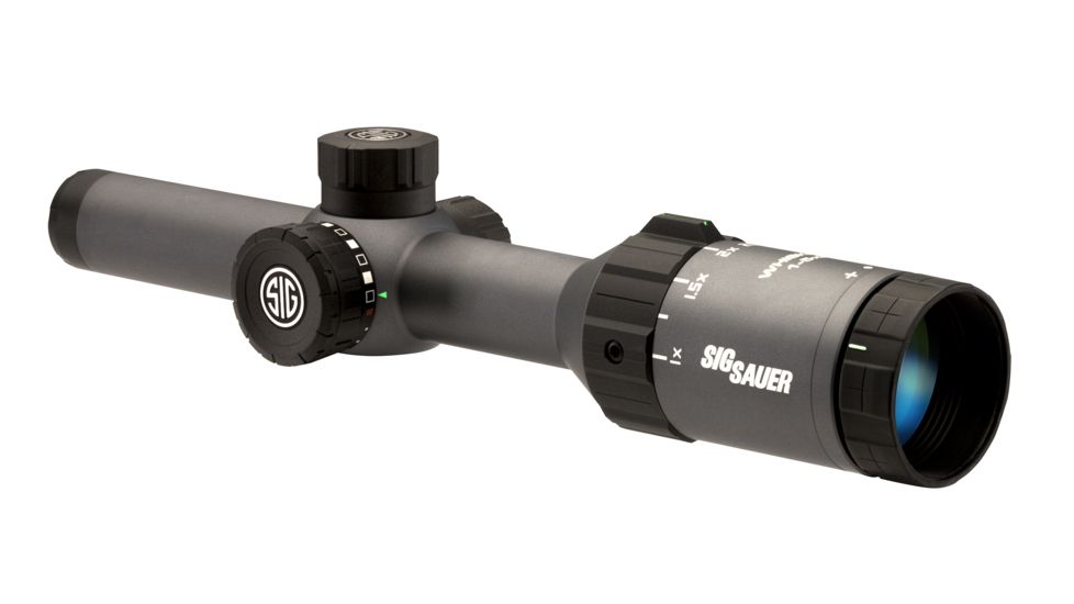 SIG SAUER Whiskey5 1-5x20mm Rifle Scope, 1in, QuadPlex Reticle, Graphite, SOW51003