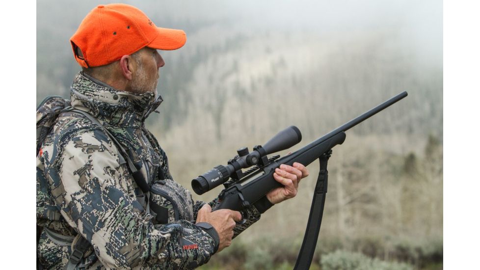 SIG SAUER Whiskey5 5-25x52 30mm Tube Hunting Rifle Scope w/Illuminated Fiber Dot Reticle, 1.0 cm Adjustments, Graphite SOW55002