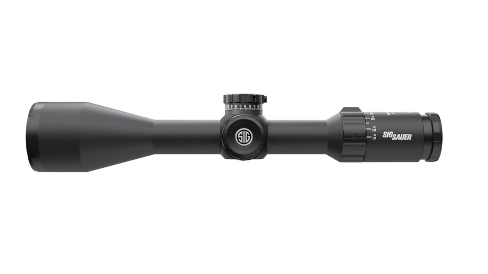 SIG SAUER Whiskey5 Rifle Scope, 2.4-12X56mm, 30mm, Sfp, Hellfire Triplex Illum Reticle, Levelplex, Graphite, SOW52015